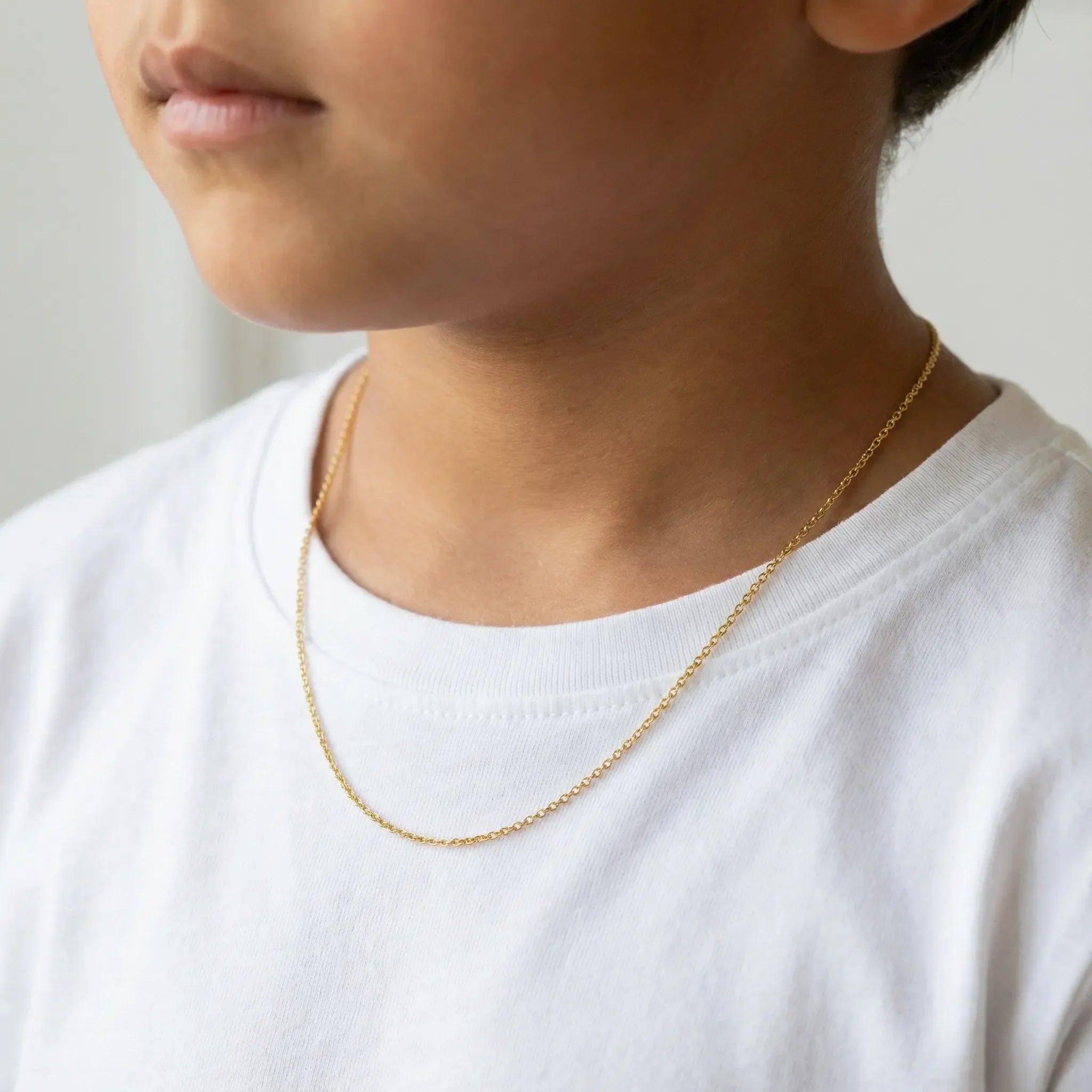Necklace Kids Anchor Chain Necklace Noa & Nellie Kids Anchor Chain in Gold or Sterling Silver – Layering Chain 12–16"