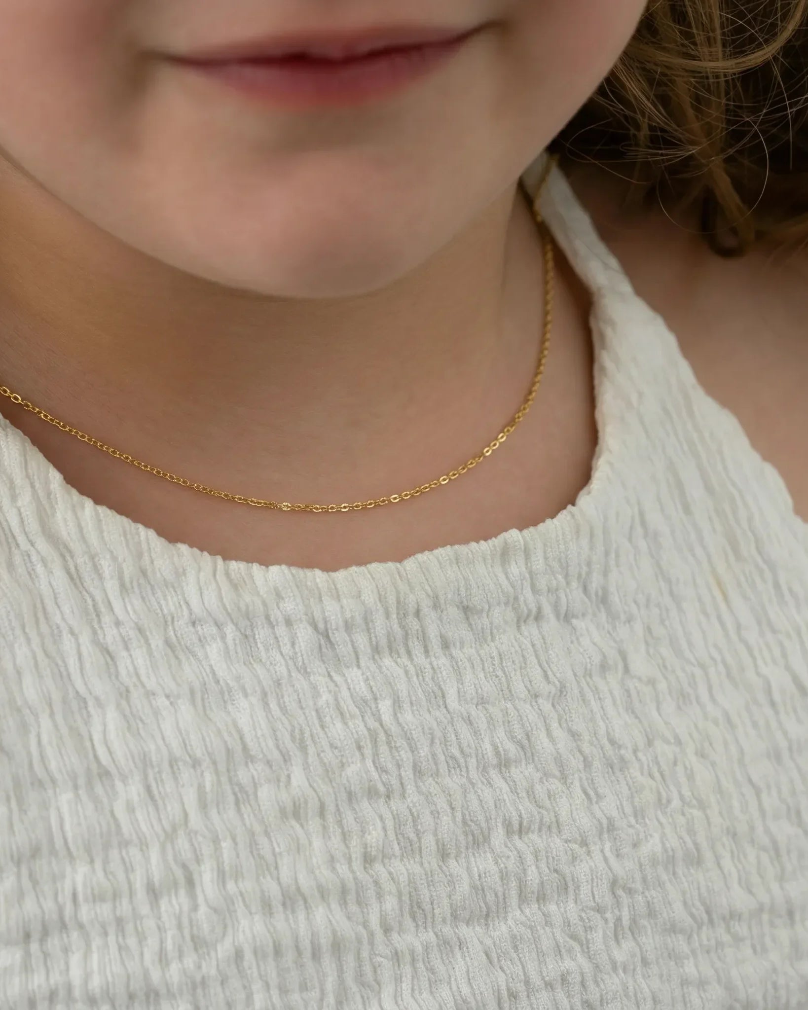 Necklace Kids Anchor Chain Necklace Noa & Nellie Kids Anchor Chain in Gold or Sterling Silver – Layering Chain 12–16"