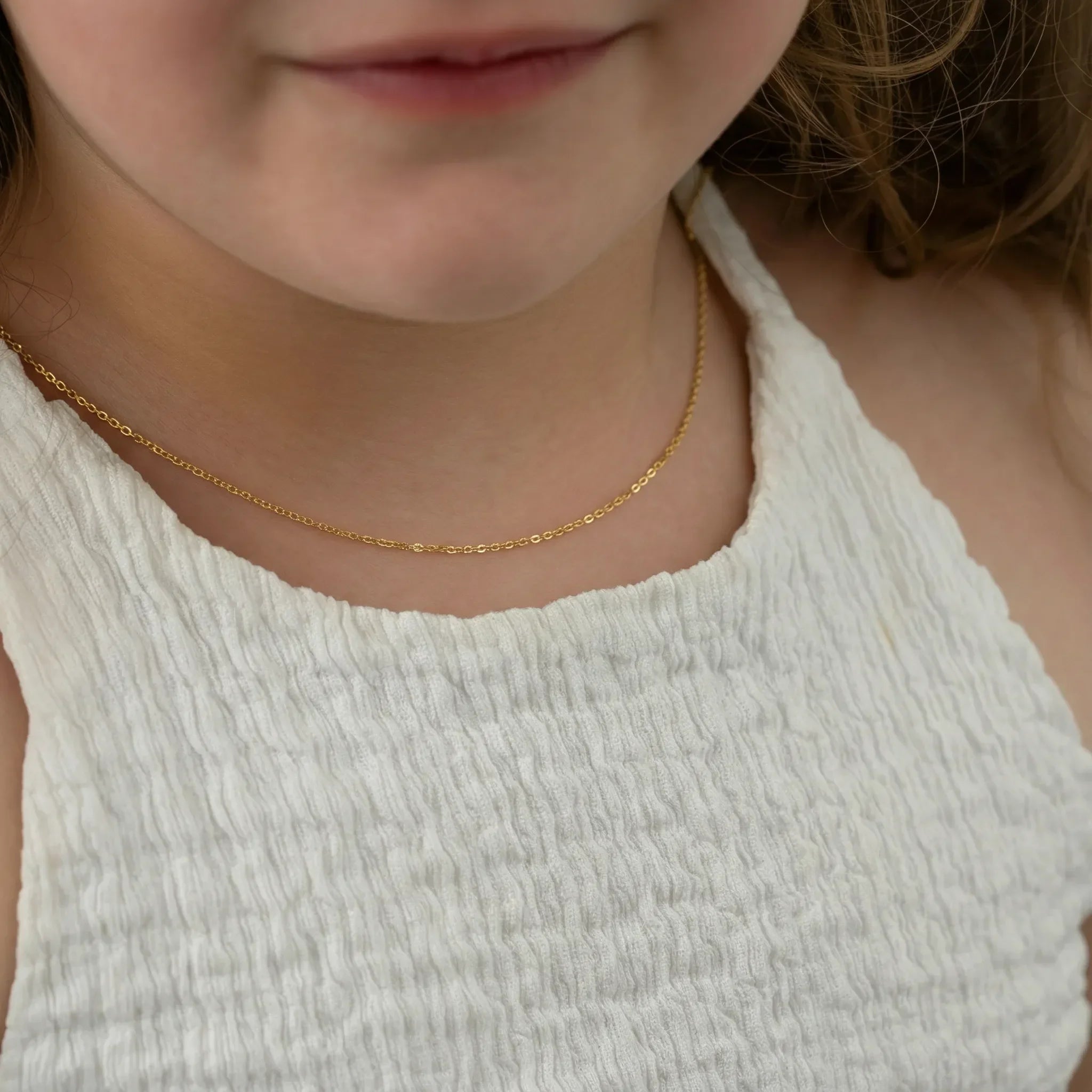 Necklace Kids Anchor Chain Necklace Noa & Nellie Kids Anchor Chain in Gold or Sterling Silver – Layering Chain 12–16"