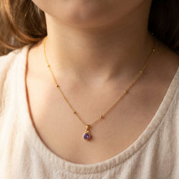 Kids Birthstone Necklace - Children's Birthstone Necklace in Sterling Silver