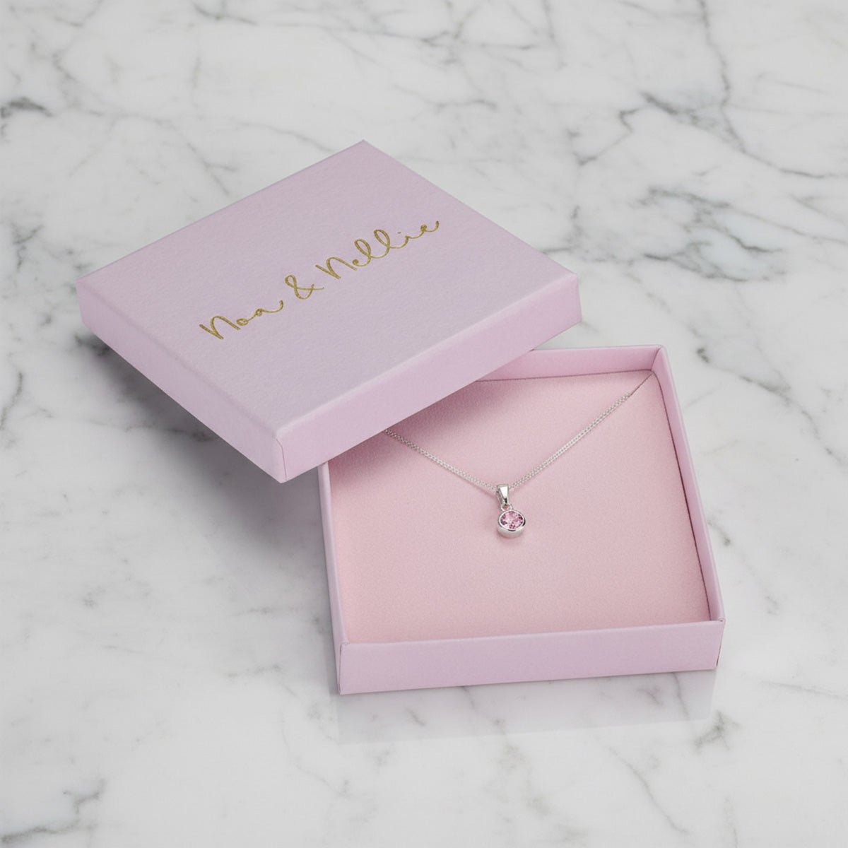 Necklace Kids Birthstone Necklace Noa & Nellie Kids Birthstone Necklace - Children's Birthstone Necklace in Sterling Silver