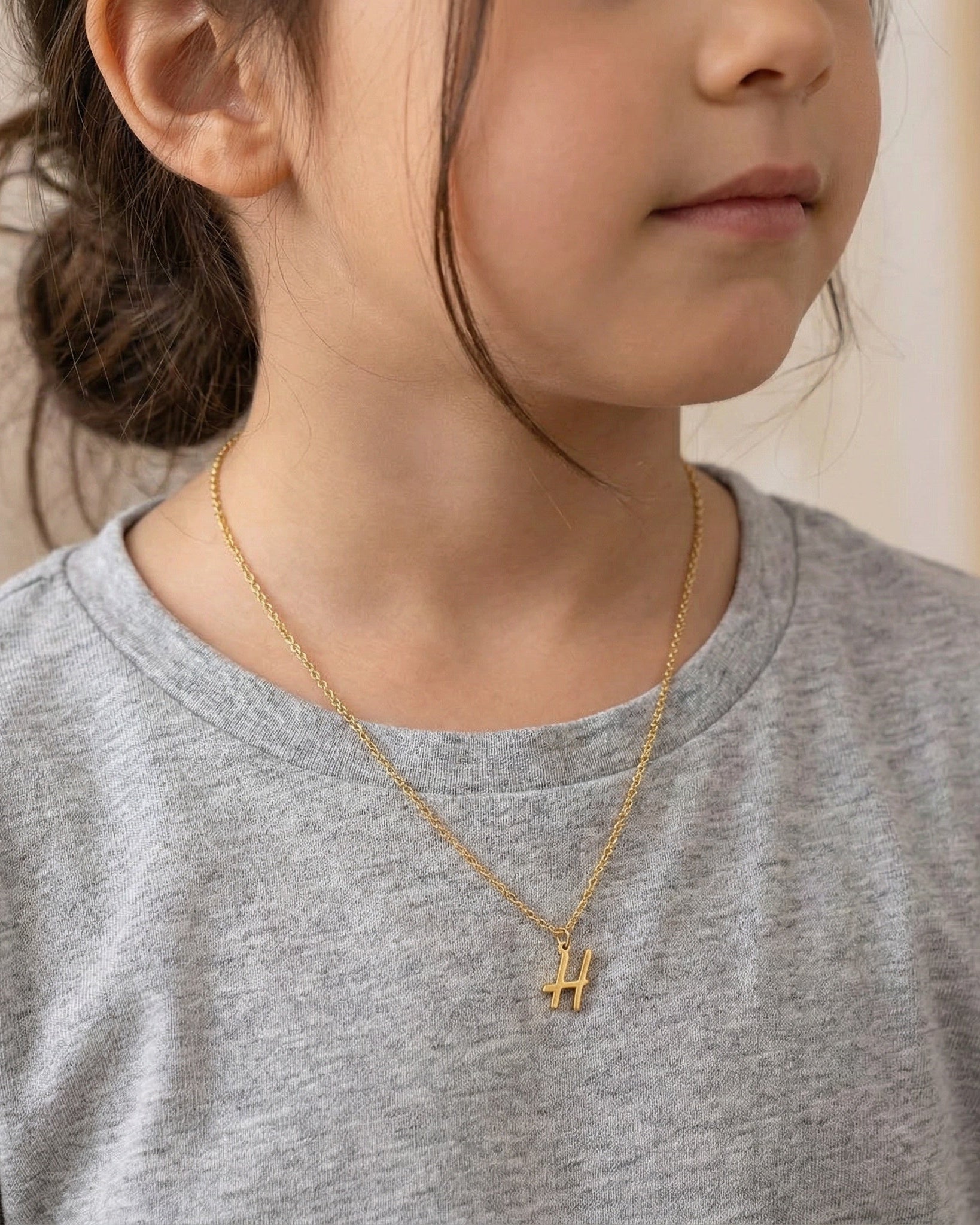 Necklace Kids Initial Necklace Noa & Nellie Kids Initial Necklace - Children's Initial Necklace in Gold & Silver
