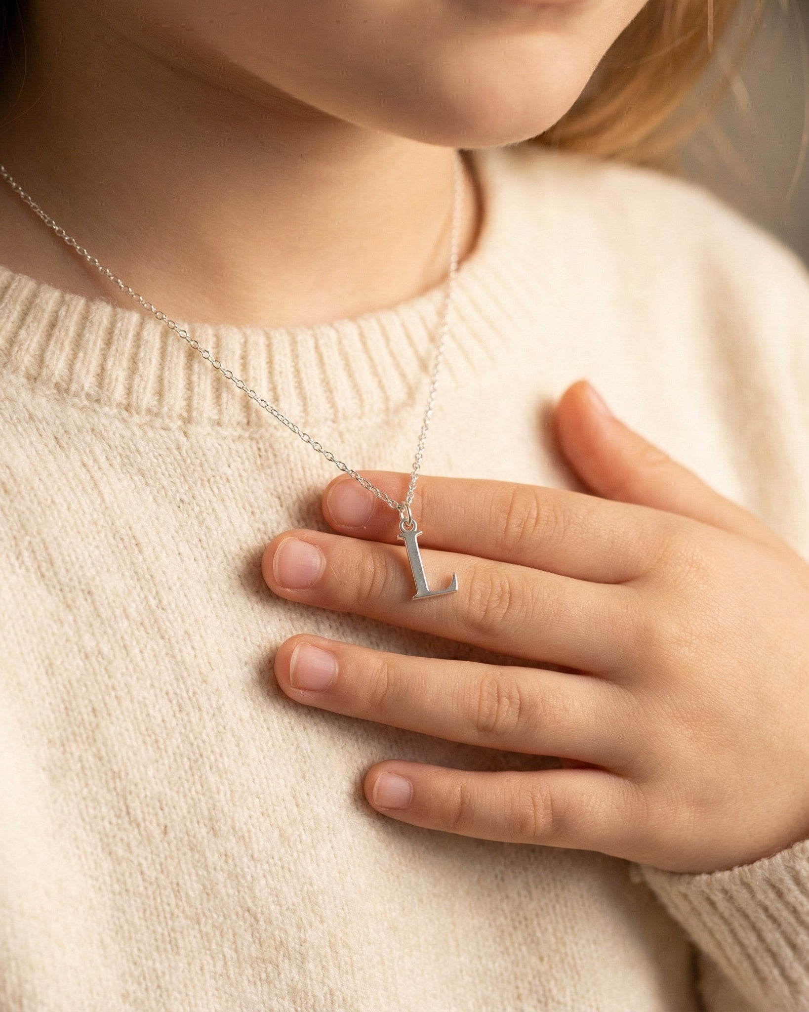 Necklace Kids Initial Necklace Noa & Nellie Kids Initial Necklace - Children's Initial Necklace in Gold & Silver