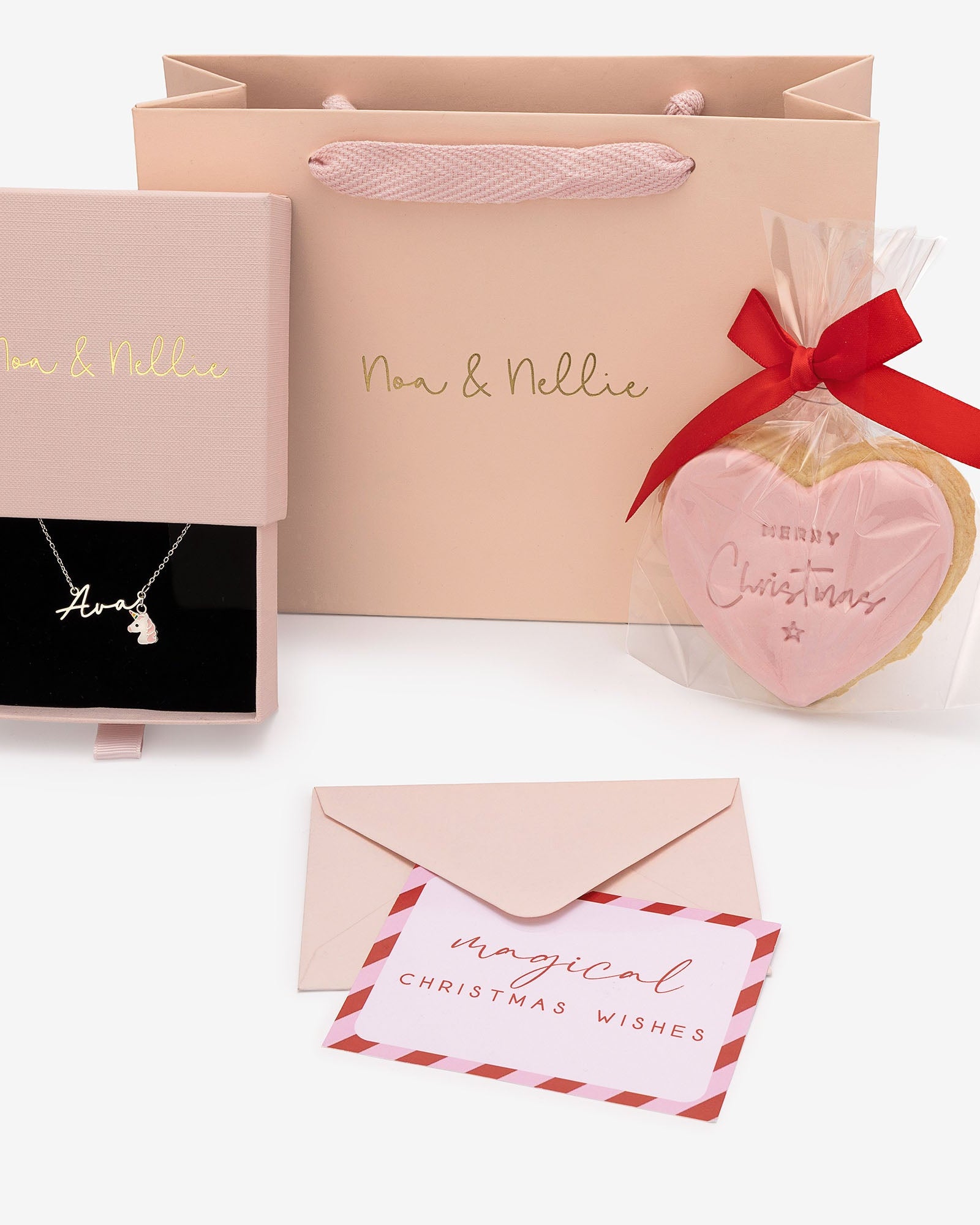 Necklace Kids Name Necklace Gift Set Noa & Nellie Kids Custom Gift Necklace & Cookie Set – Noa & Nellie