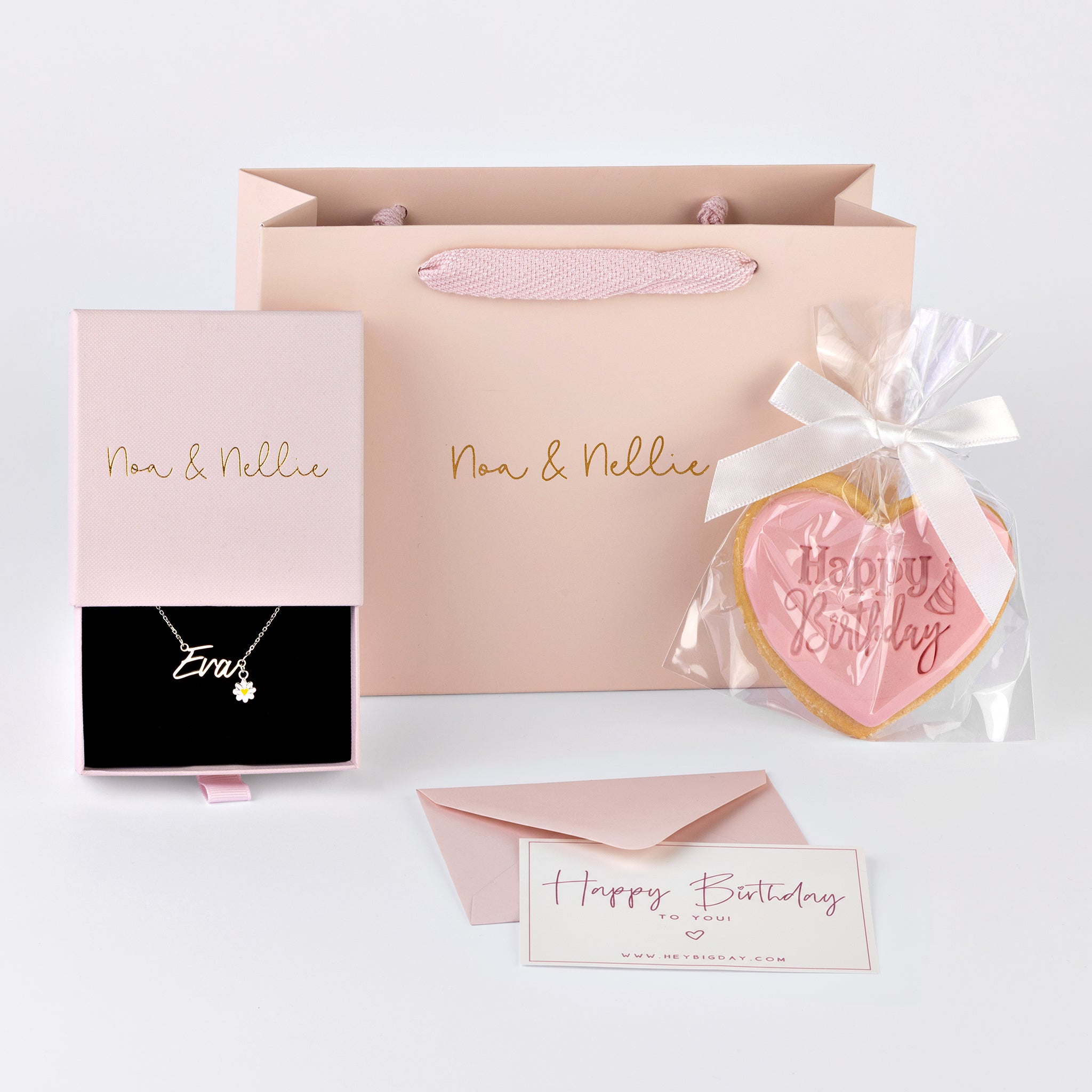 Necklace Kids Name Necklace Gift Set Noa & Nellie Kids Custom Gift Necklace & Cookie Set – Noa & Nellie