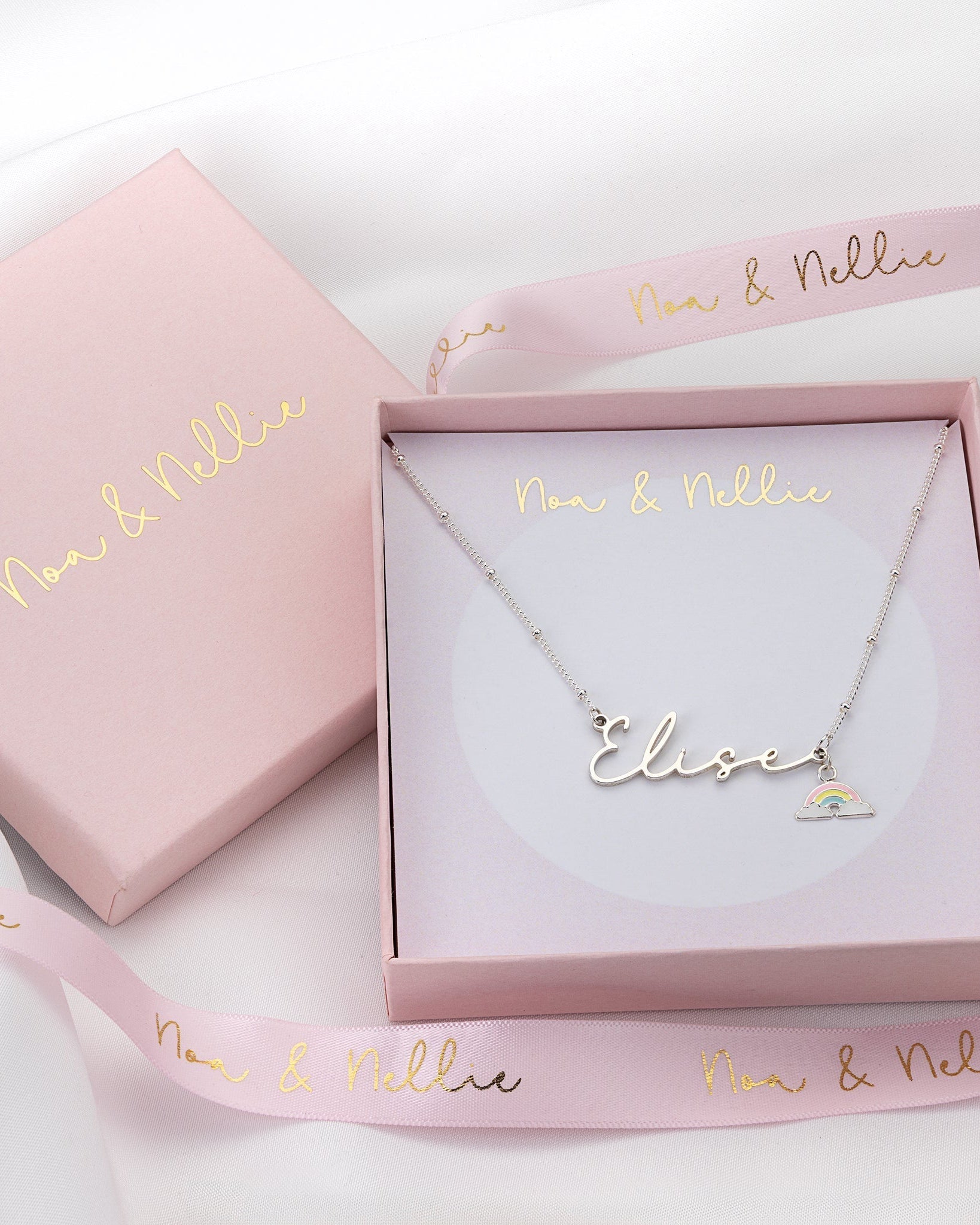 Necklace Personalised Kids Necklace Noa & Nellie Kids Name Necklace "Ruby" – Personalised Children’s Jewellery in Gold or Silver – Font1