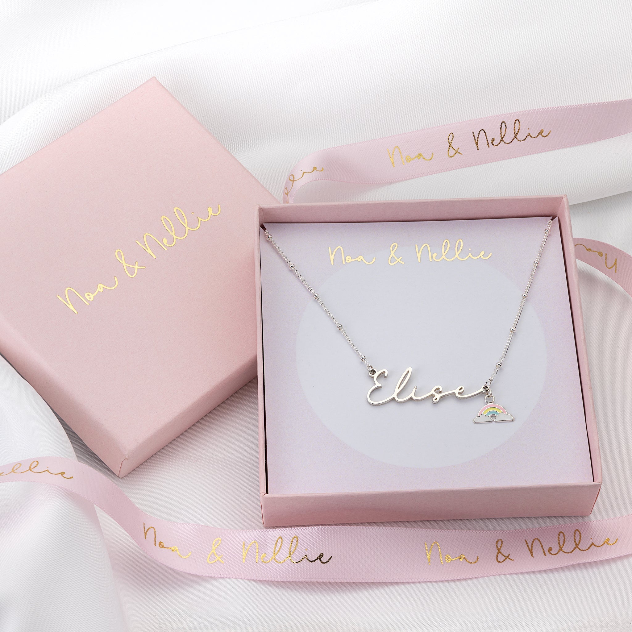 Necklace Personalised Kids Necklace Noa & Nellie Kids Name Necklace "Ruby" – Personalised Children’s Jewellery in Gold or Silver – Font1