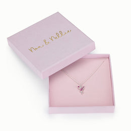 Pink Fairy Kids Necklace – Sterling Silver Charm for Children