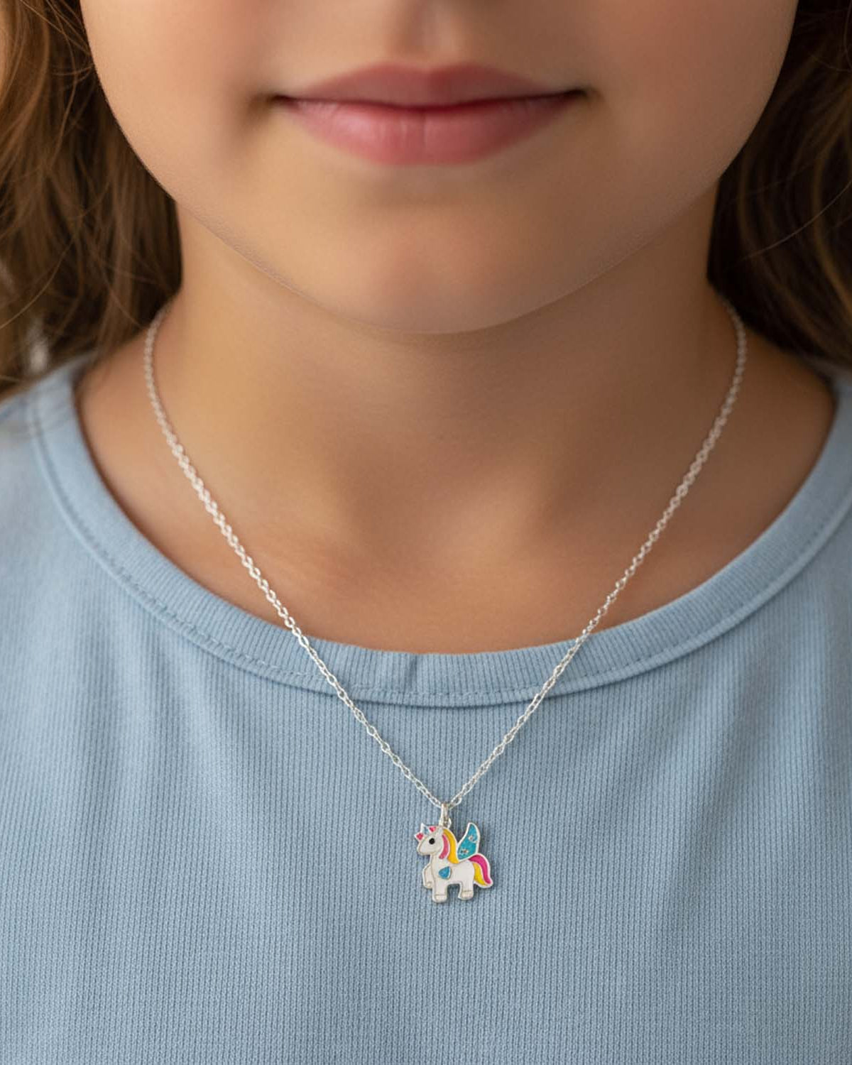 Sterling Silver Necklace Kids Unicorn Sterling Silver Necklace Noa & Nellie Unicorn Necklace for Kids – Sterling Silver Pendant with Crystals – Magical Children’s Jewellery