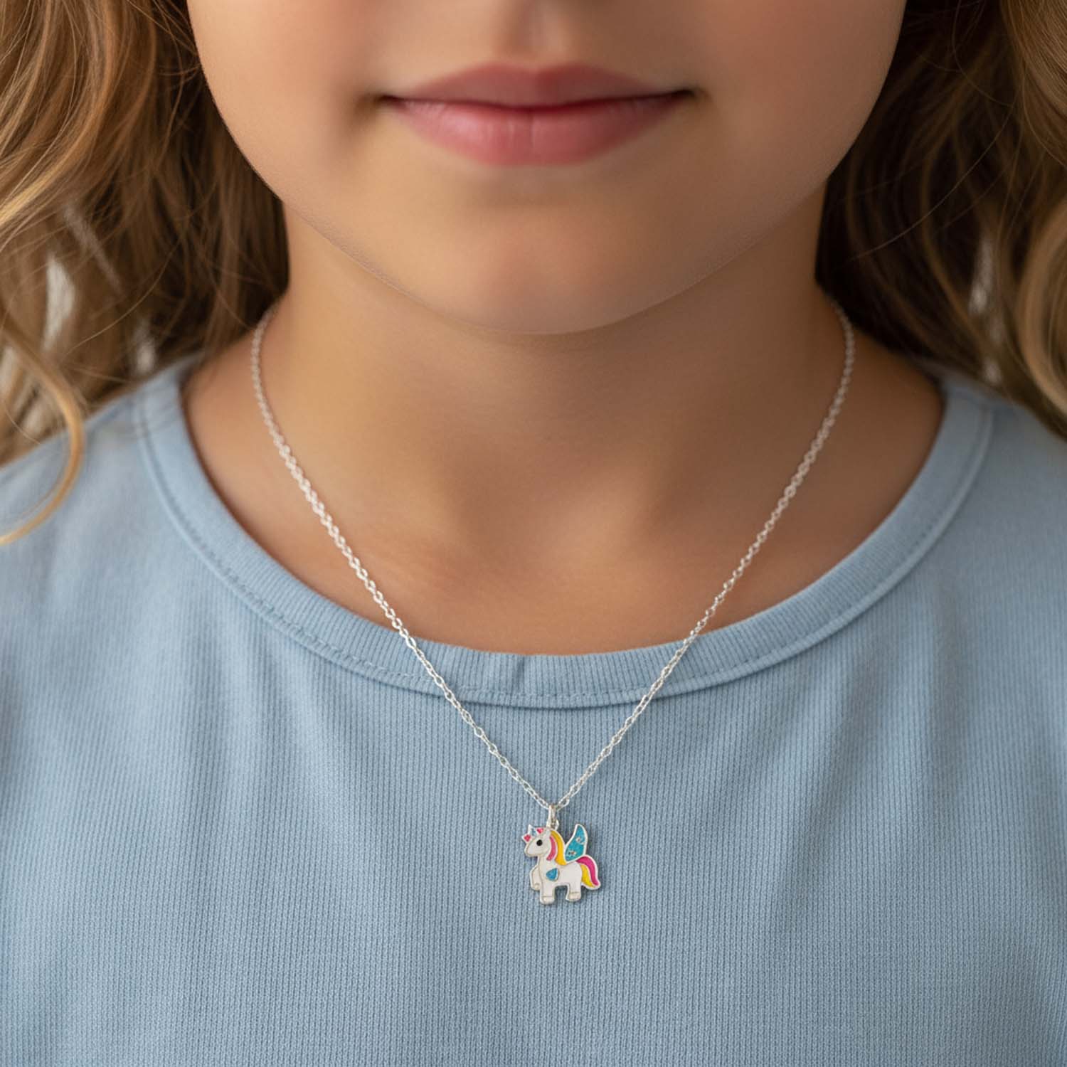 Sterling Silver Necklace Kids Unicorn Sterling Silver Necklace Noa & Nellie Unicorn Necklace for Kids – Sterling Silver Pendant with Crystals – Magical Children’s Jewellery
