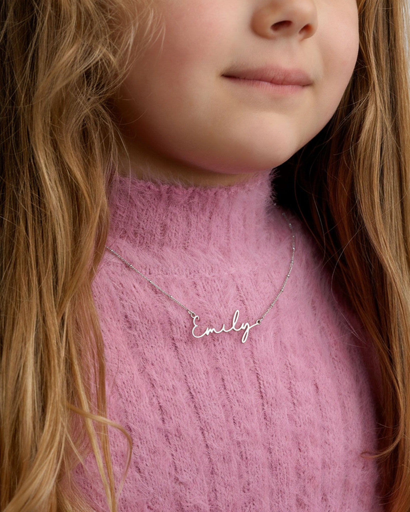 Noa & Nellie Necklace Sterling Silver / Style 1 / 14" Inches Personalised Kids Necklace