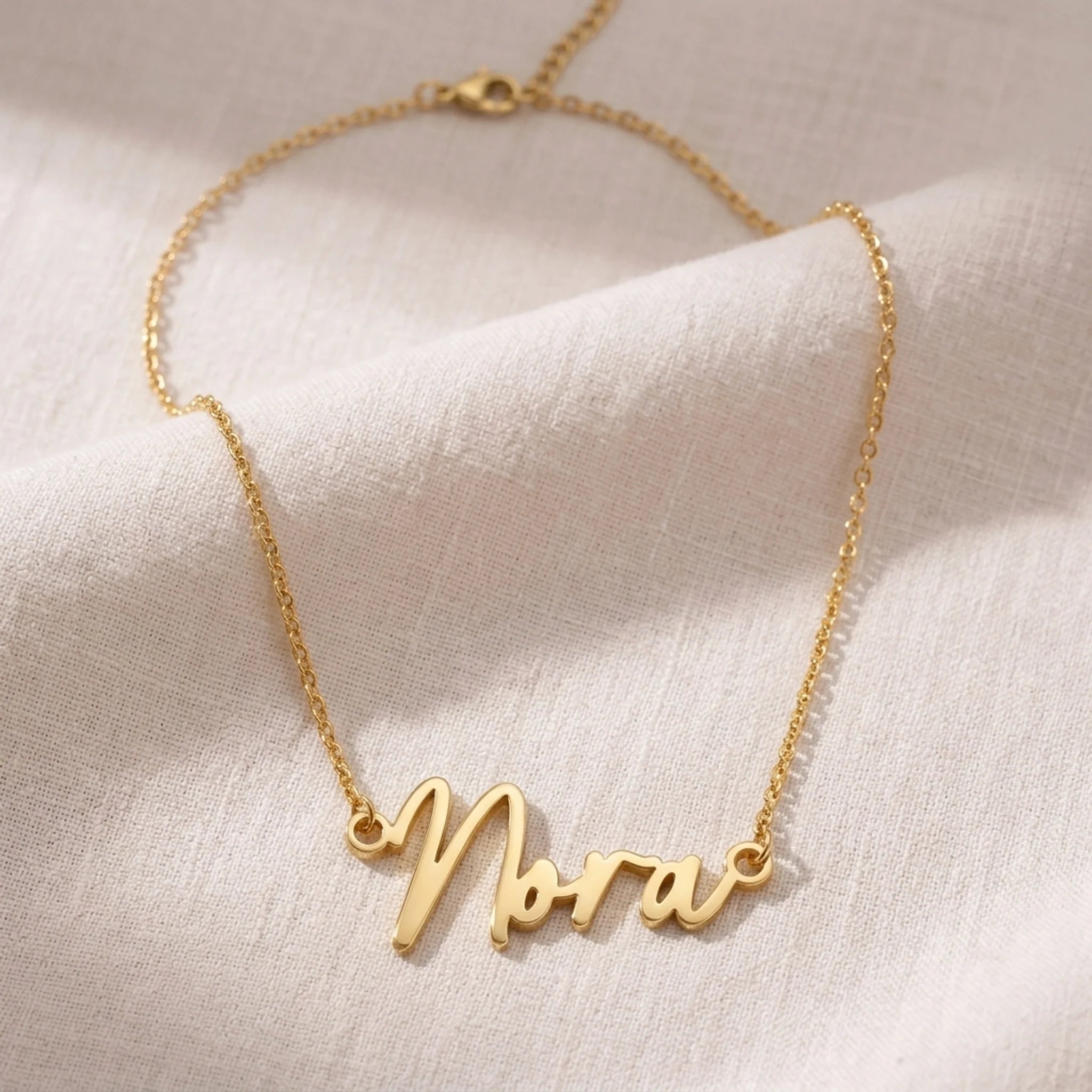 Nora Name Necklace | 18ct Gold, Silver & Vermeil | Ready to Ship