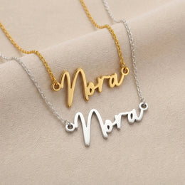 Nora Name Necklace | 18ct Gold, Silver & Vermeil | Ready to Ship