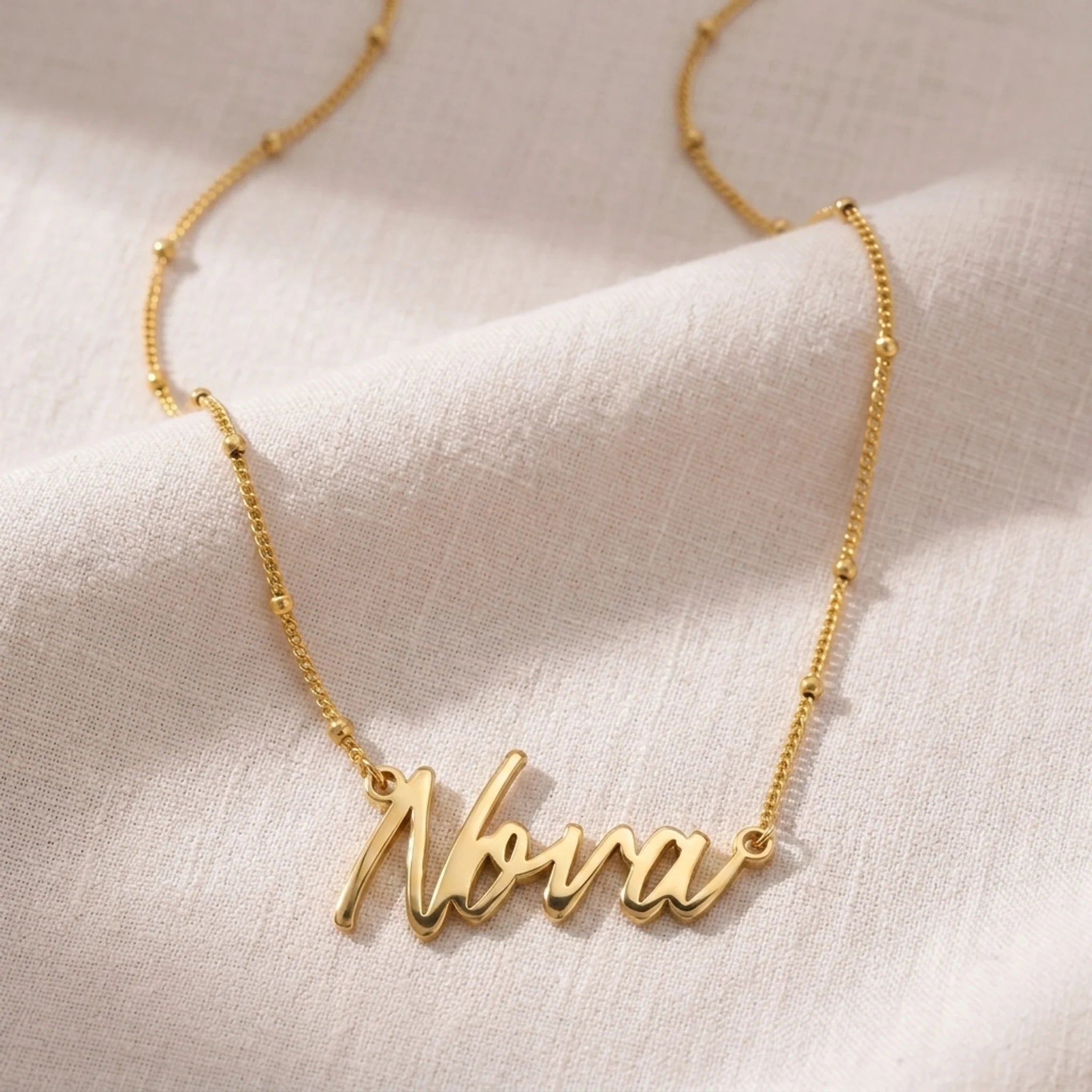 Nova Name Necklace | 18ct Gold, Silver & Vermeil | Ready to Ship