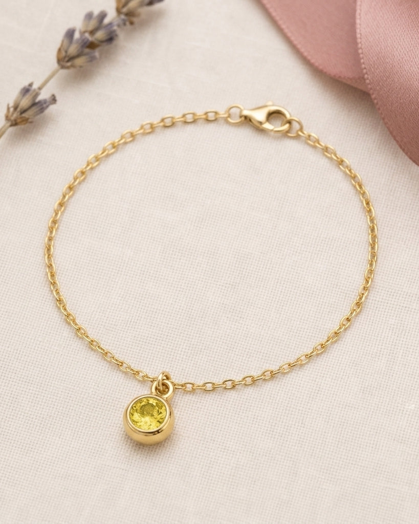 November Birthstone Bracelet | Topaz, Gold & Silver