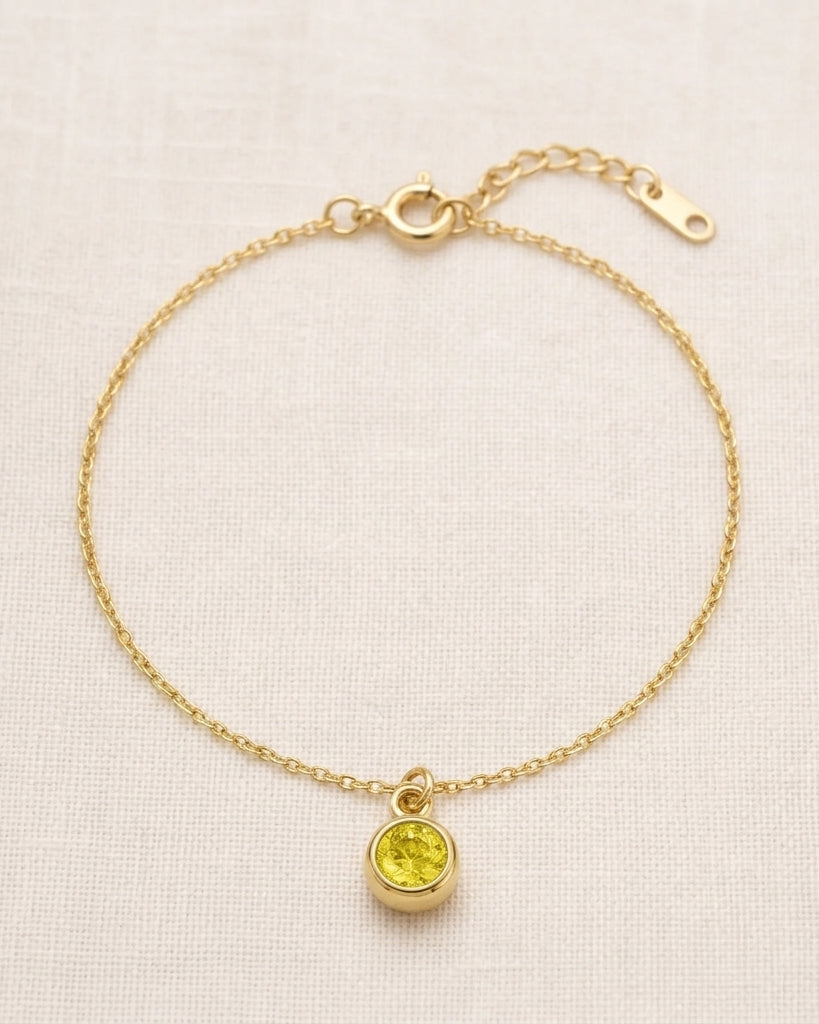 November Birthstone Bracelet | Topaz, Gold & Silver