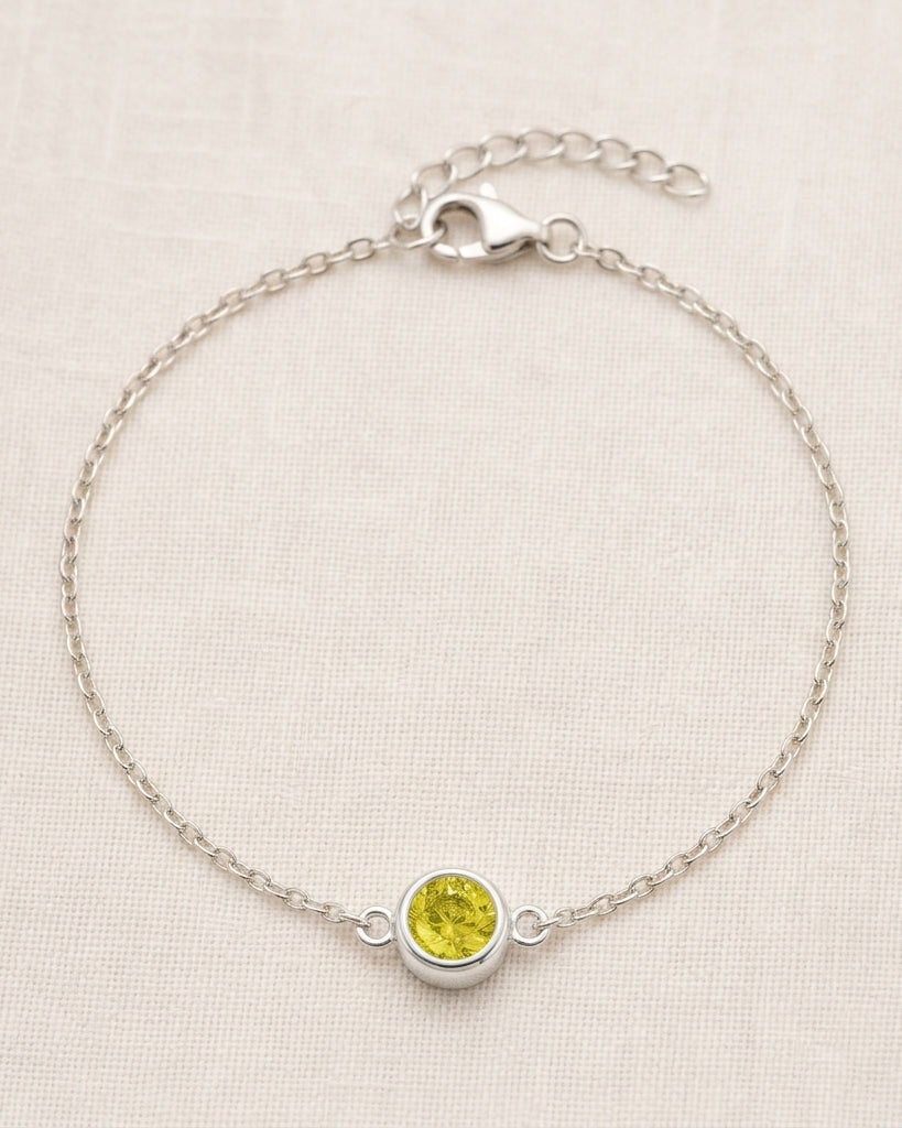 November Birthstone Bracelet | Topaz, Gold & Silver