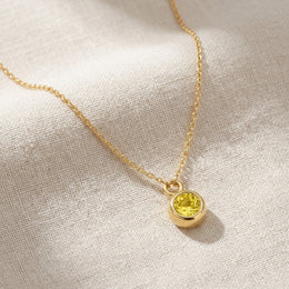 November Birthstone Necklace | Topaz, Gold & Silver