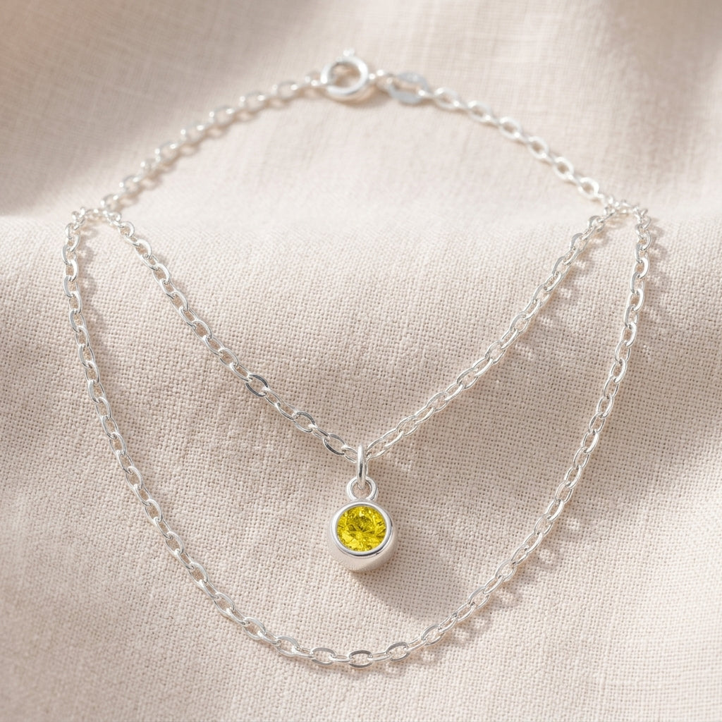 November Birthstone Necklace | Topaz, Gold & Silver