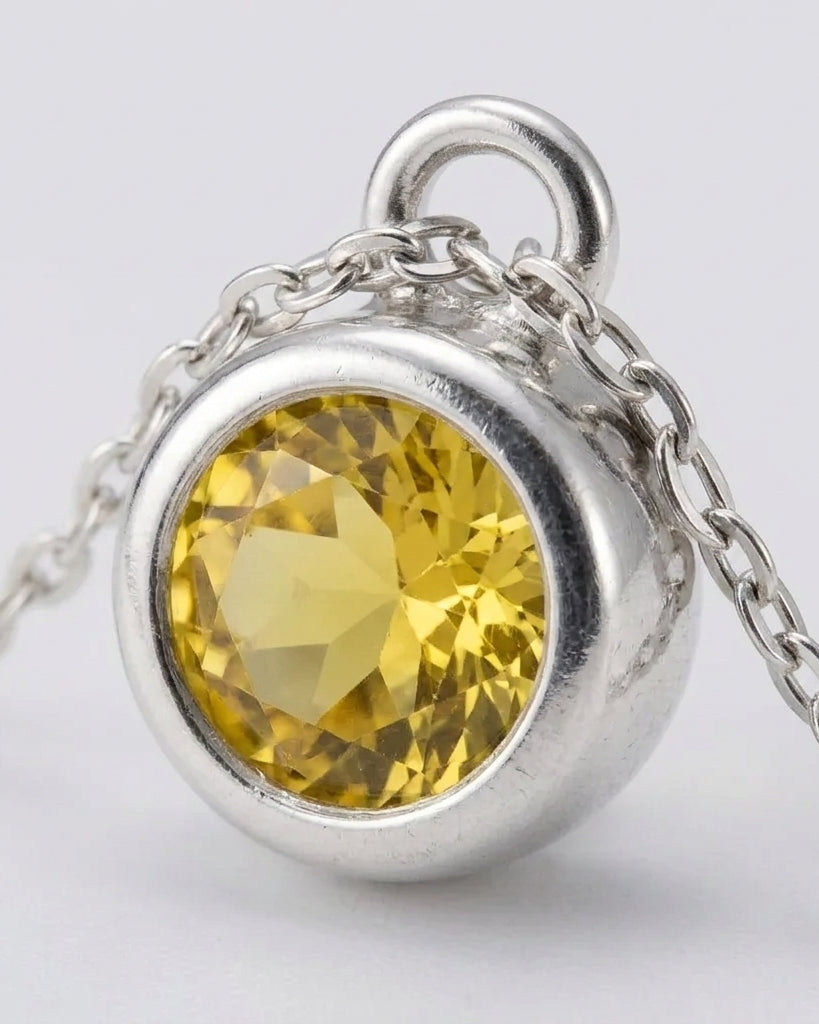 November Birthstone Necklace | Topaz, Gold & Silver