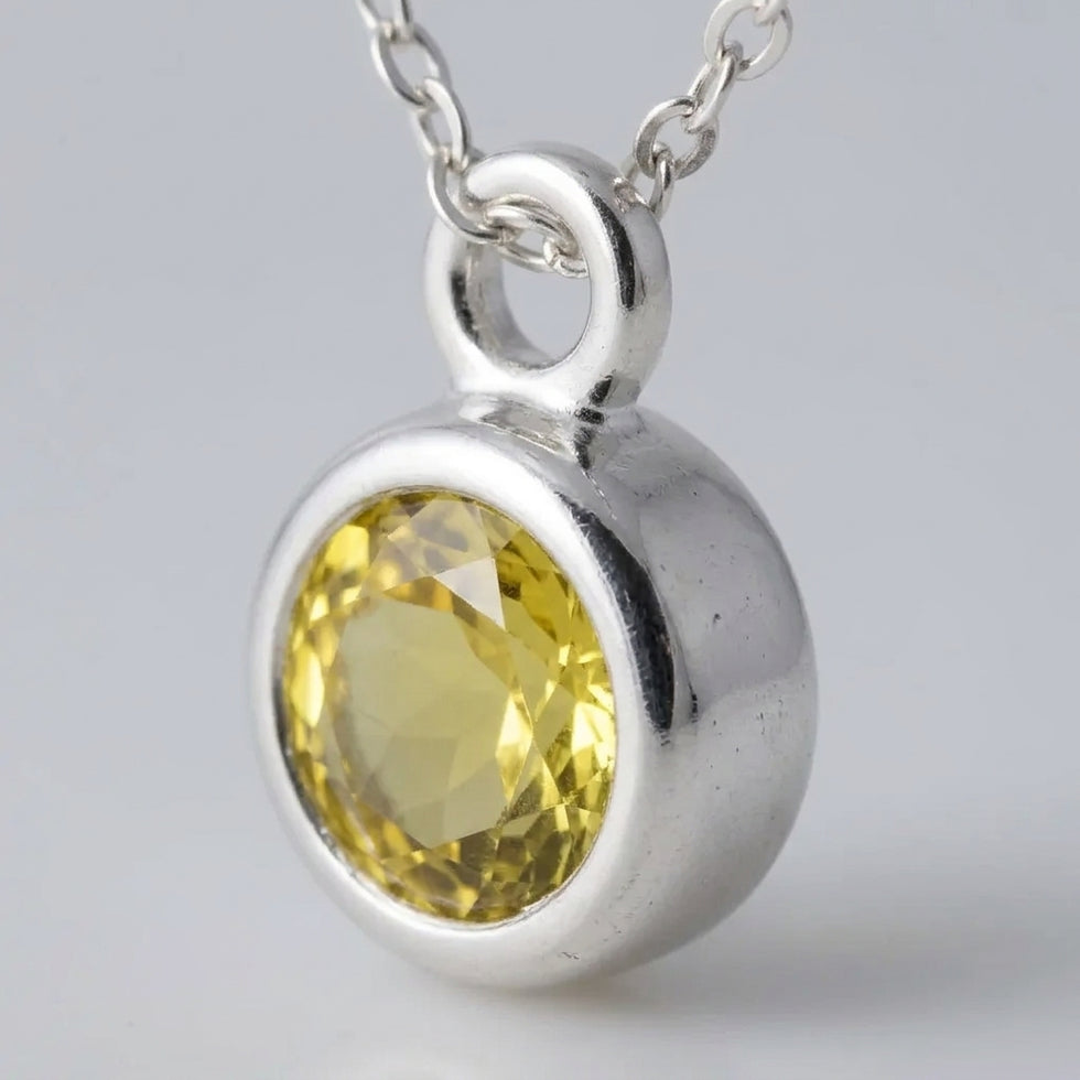 November Birthstone Necklace | Topaz, Gold & Silver