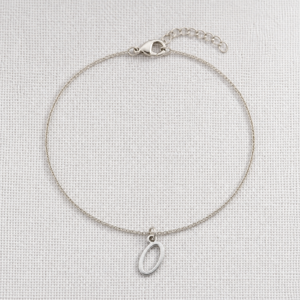 O Bracelet | Initial & Letter O Charm, Gold & Silver