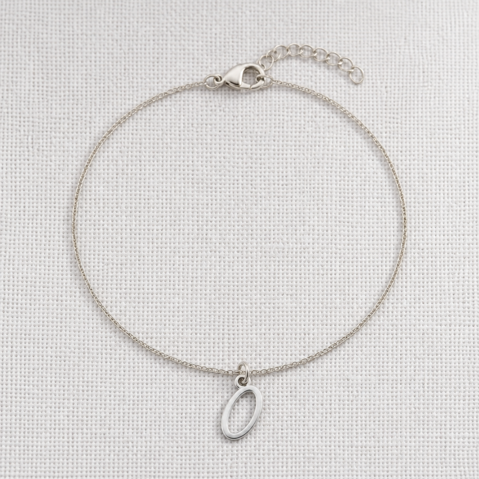 O Bracelet | Initial & Letter O Charm, Gold & Silver