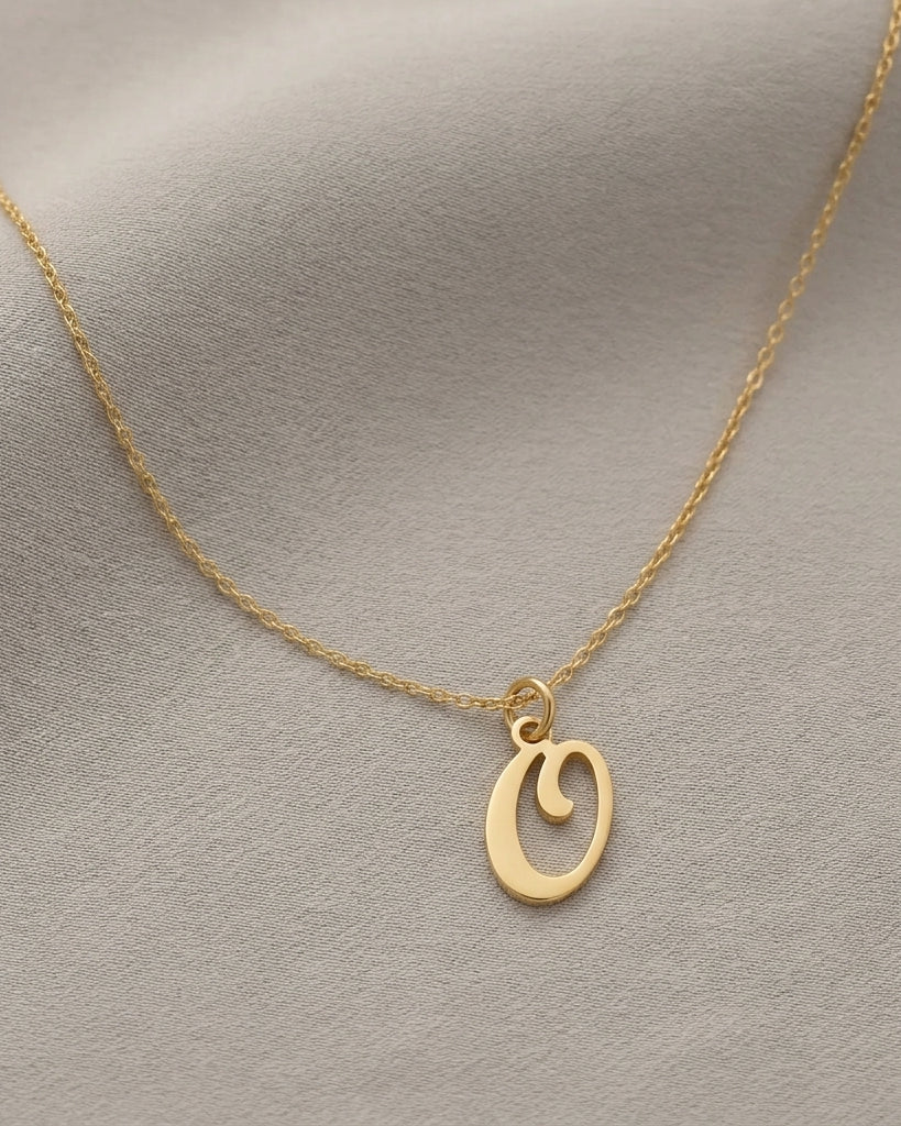 O Necklace | Initial & Letter O Pendant, Gold & Silver