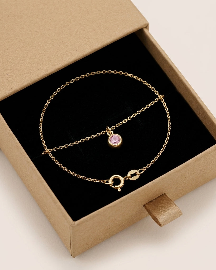 October Birthstone Bracelet | Rose, Gold & Silver