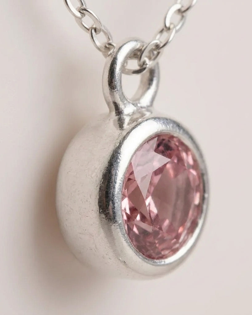 October Birthstone Necklace | Rose, Gold & Silver