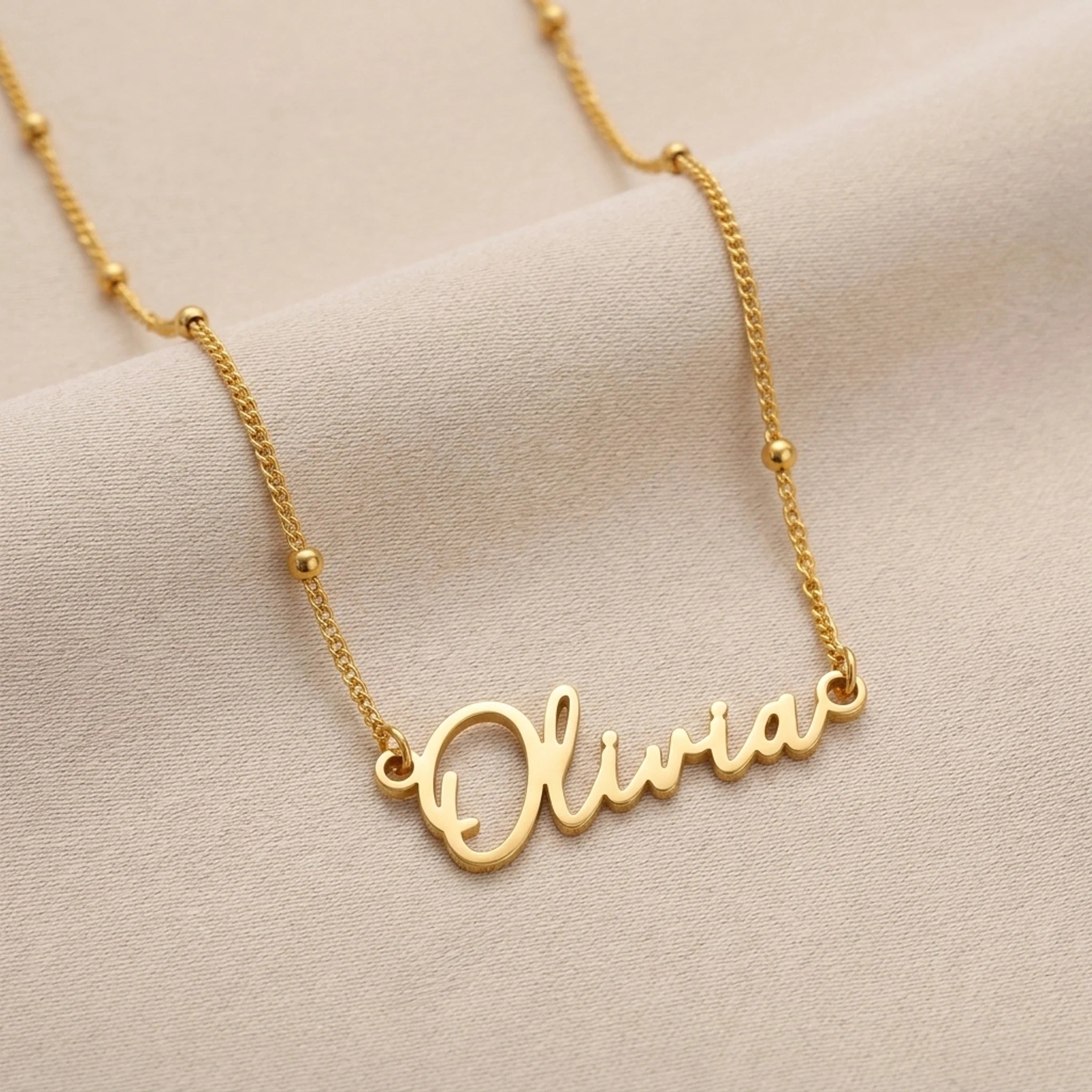 Olivia Name Necklace | 18ct Gold, Silver & Vermeil | Ready to Ship