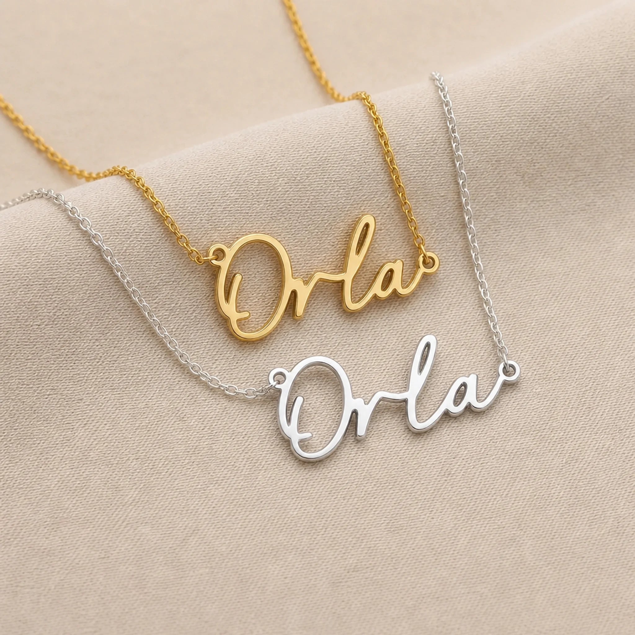 Orla Name Necklace | 18ct Gold, Silver & Vermeil | Ready to Ship