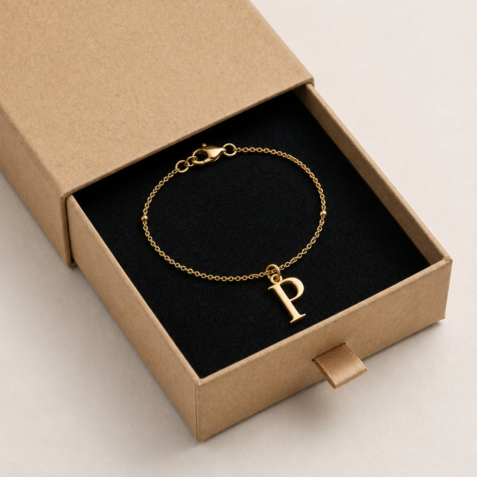 P Bracelet | Initial & Letter P Charm, Gold & Silver