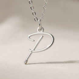 P Necklace | Initial & Letter P Pendant, Gold & Silver
