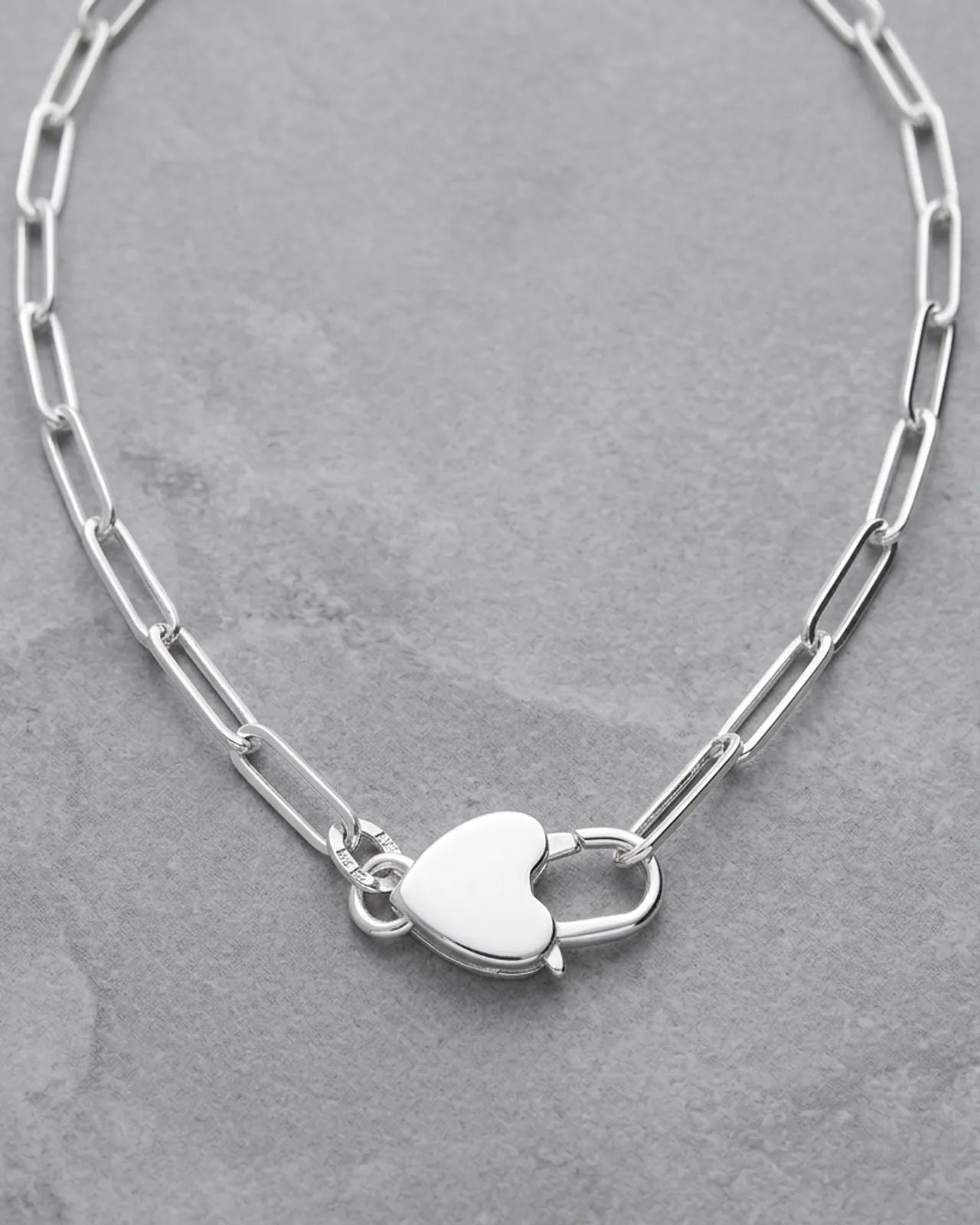 Paperclip Chain with Heart Padlock