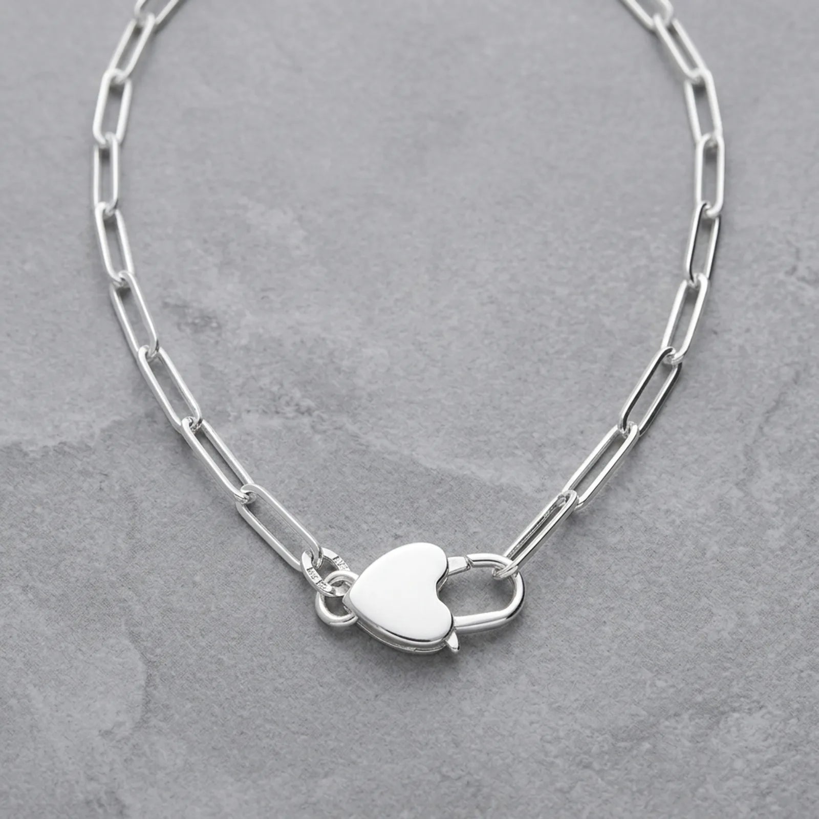 Paperclip Chain with Heart Padlock