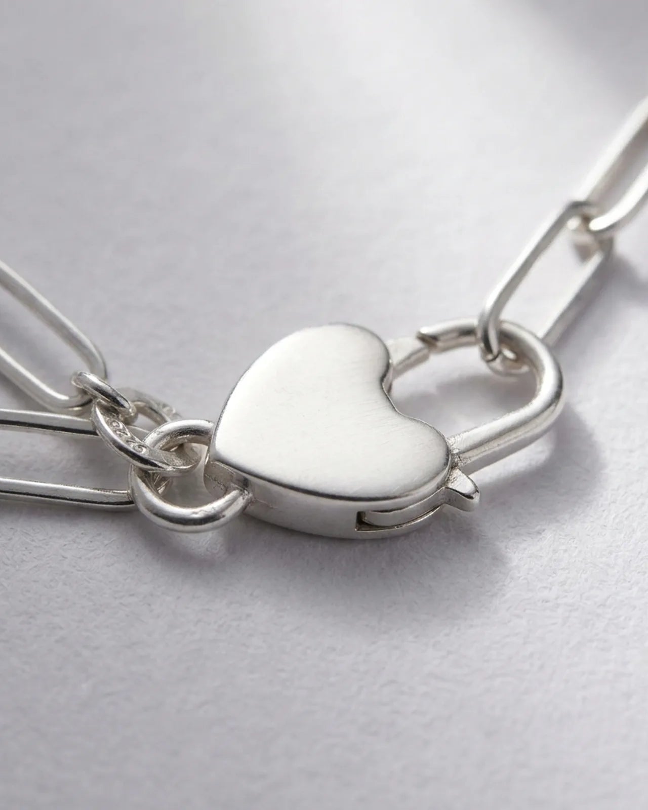 Paperclip Chain with Heart Padlock