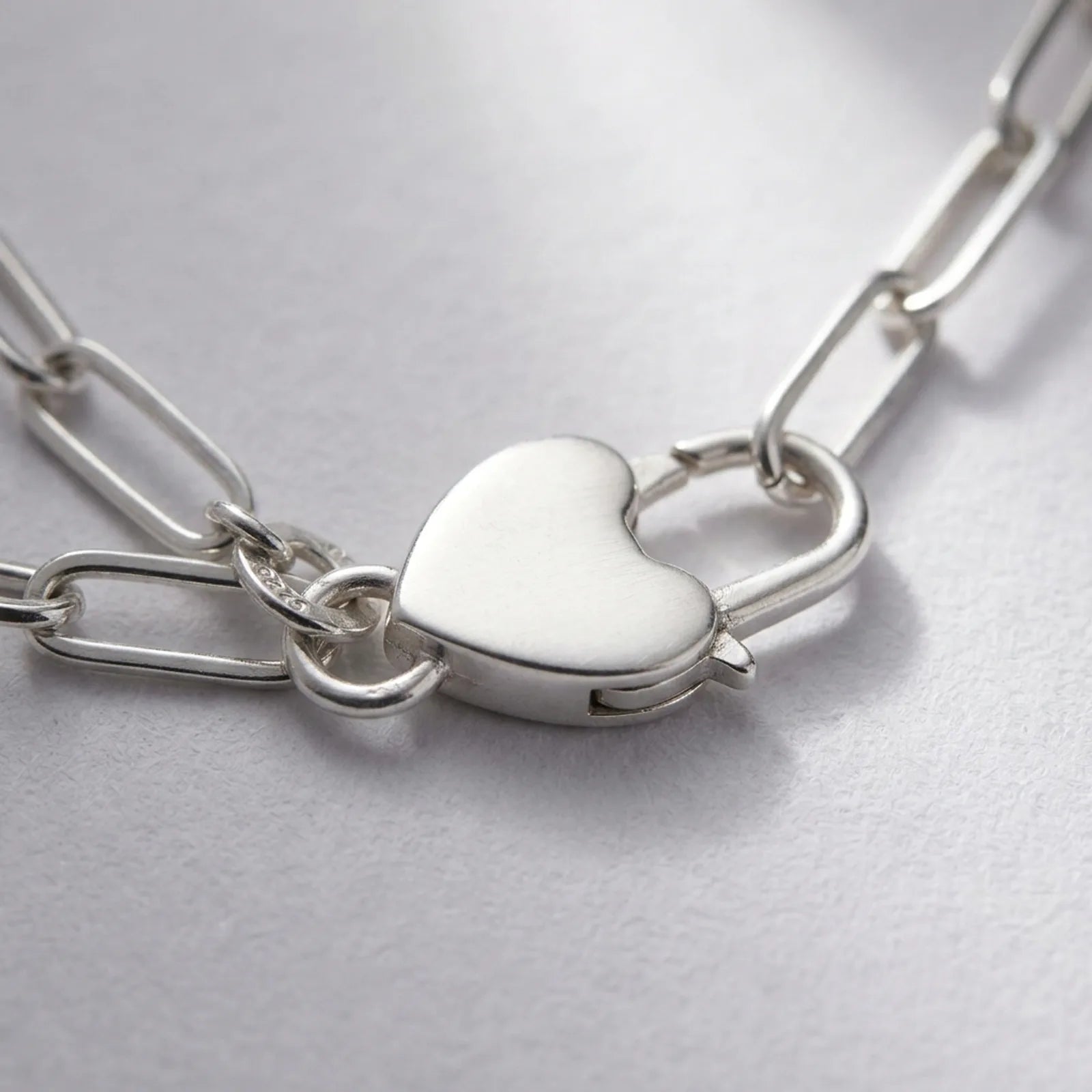 Paperclip Chain with Heart Padlock