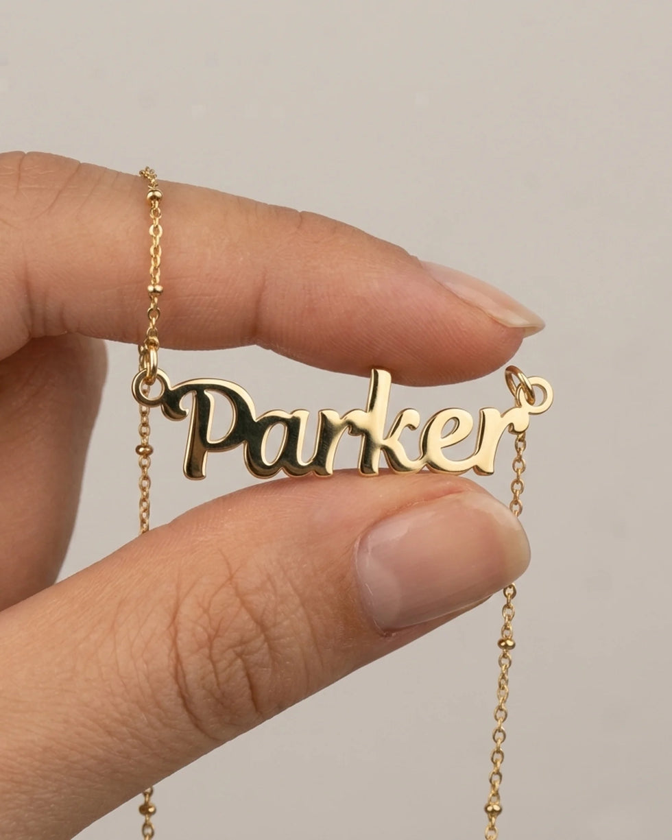 Parker Name Necklace | 18ct Gold, Silver & Vermeil | Ready to Ship