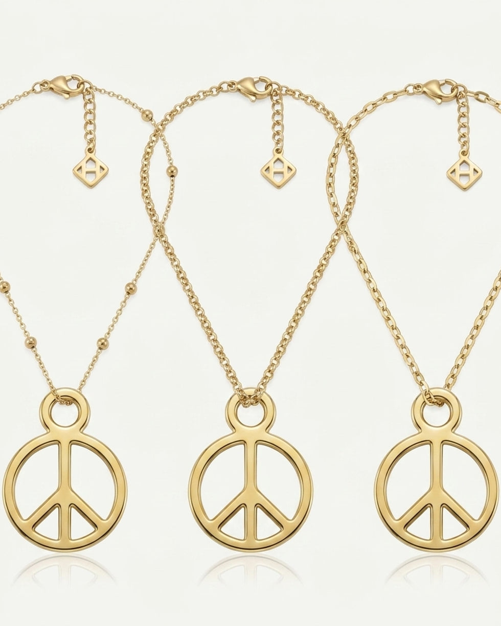 Peace Charm Necklace & Bracelet