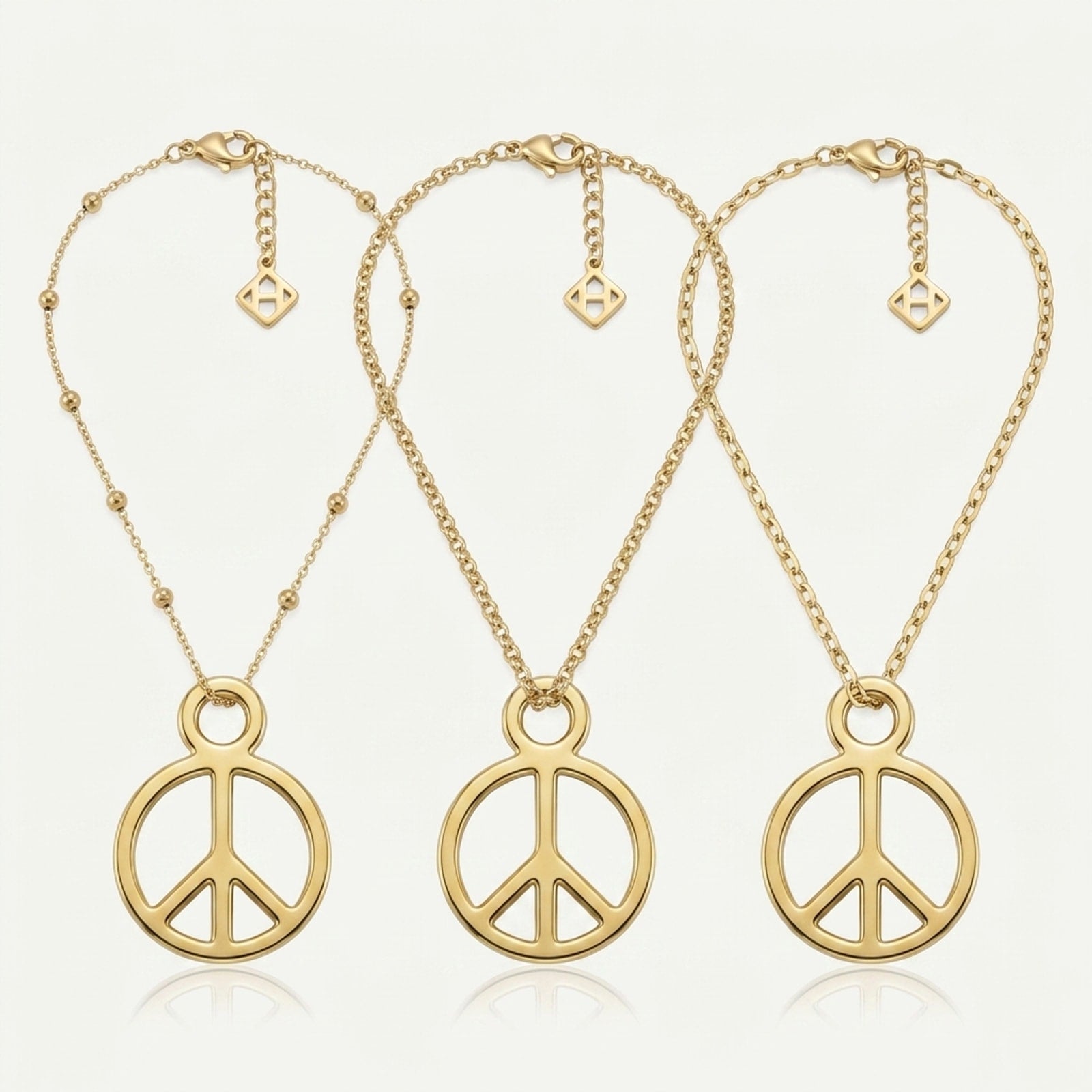 Peace Charm Necklace & Bracelet