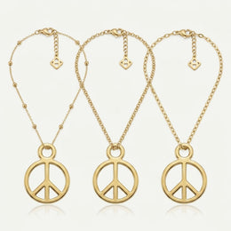 Peace Charm Necklace & Bracelet