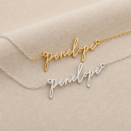 Penelope Name Necklace | 18ct Gold, Silver & Vermeil | Ready to Ship