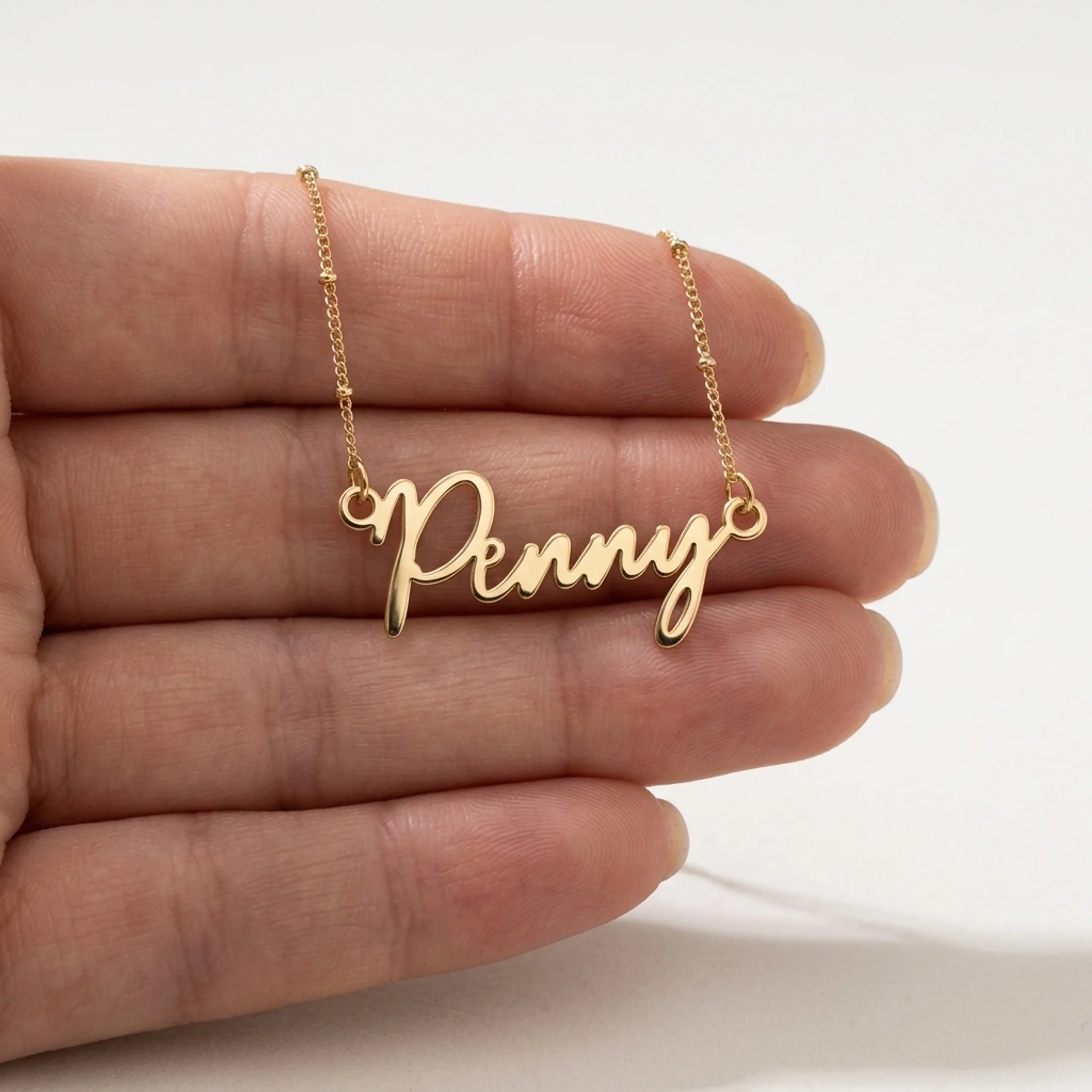 Penny Name Necklace | 18ct Gold, Silver & Vermeil | Ready to Ship