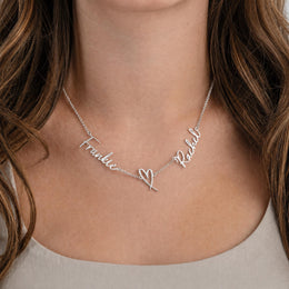Personalised Double Name Heart Necklace | HBD Jewellery