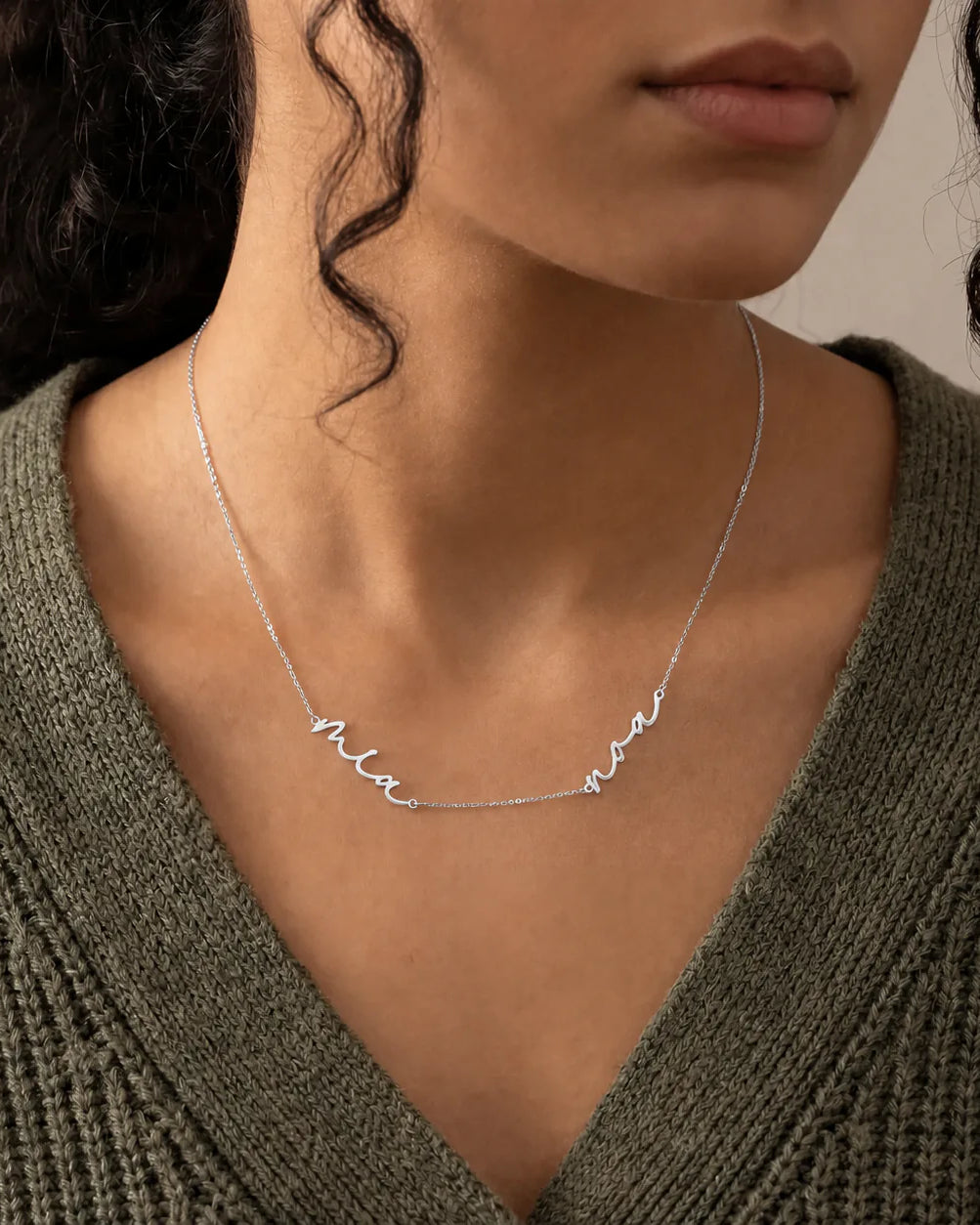 Personalised Double Name Necklace | Two Name Necklace | HBD