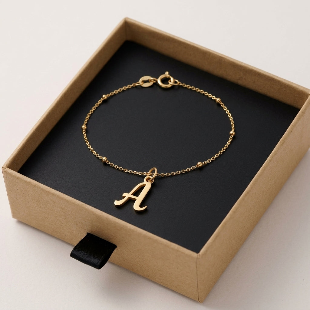 Initial Bracelet | Any Letter, 4 Styles | Gold, Silver & Platinum