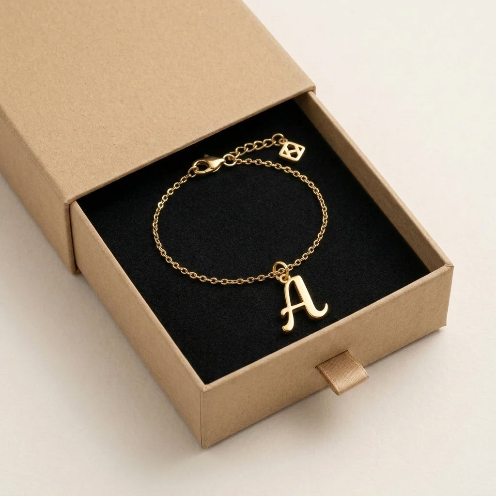 Initial Bracelet | Any Letter, 4 Styles | Gold, Silver & Platinum