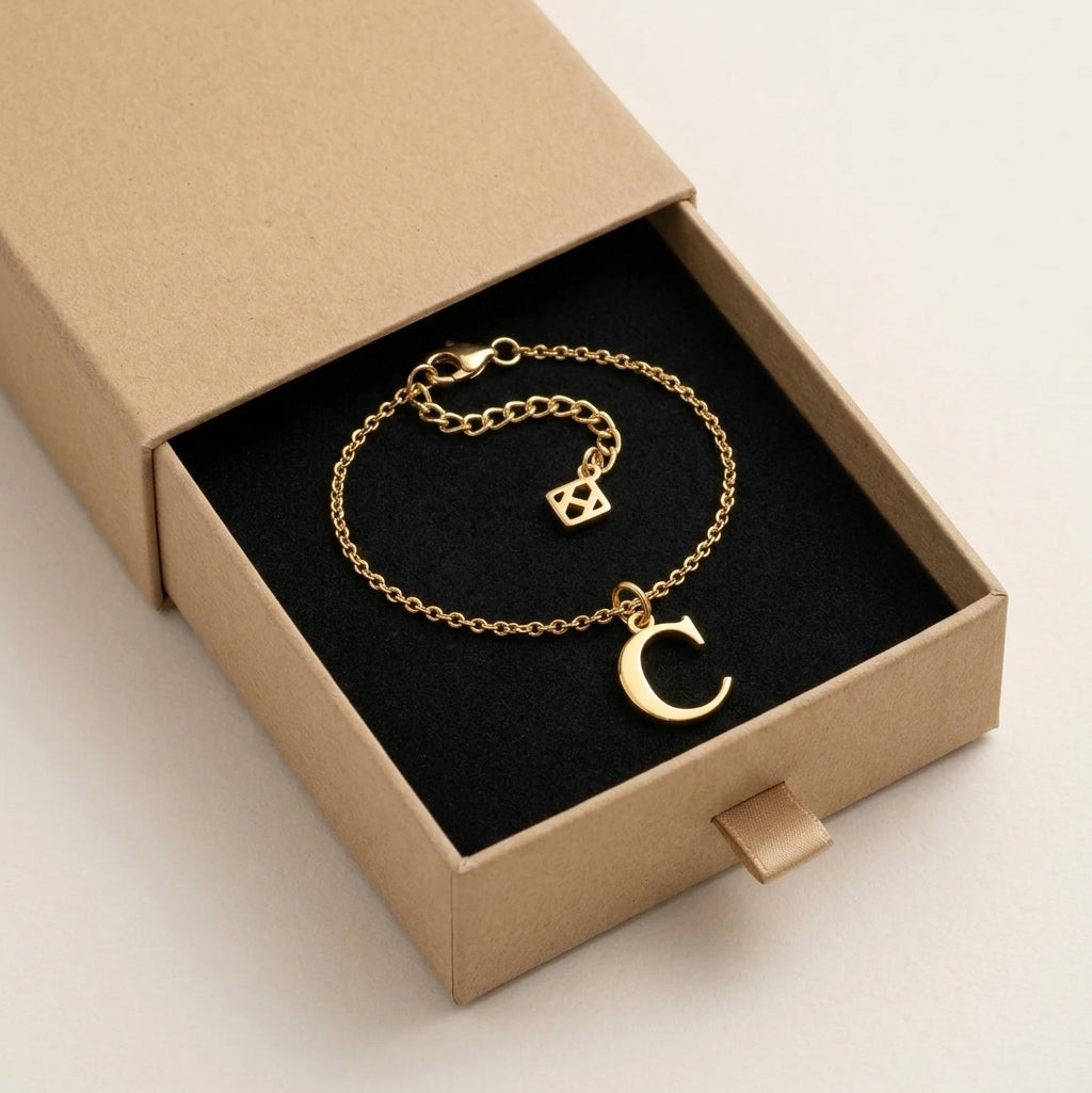 Initial Bracelet | Any Letter, 4 Styles | Gold, Silver & Platinum