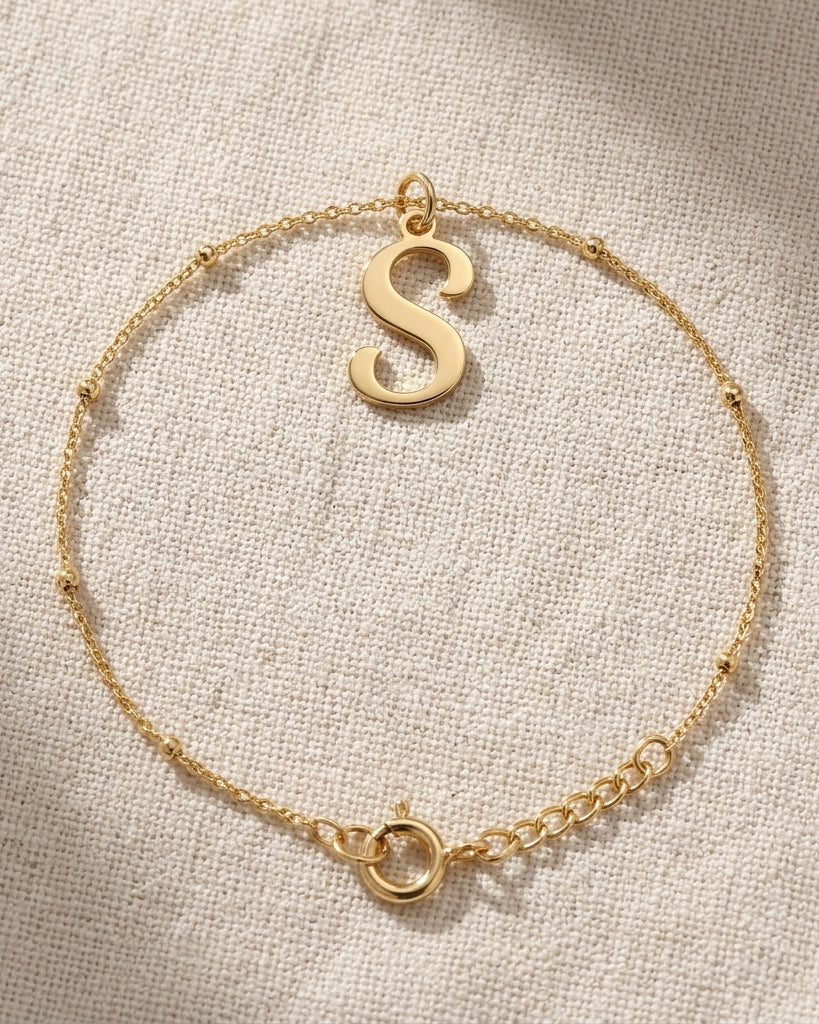 Initial Bracelet | Any Letter, 4 Styles | Gold, Silver & Platinum